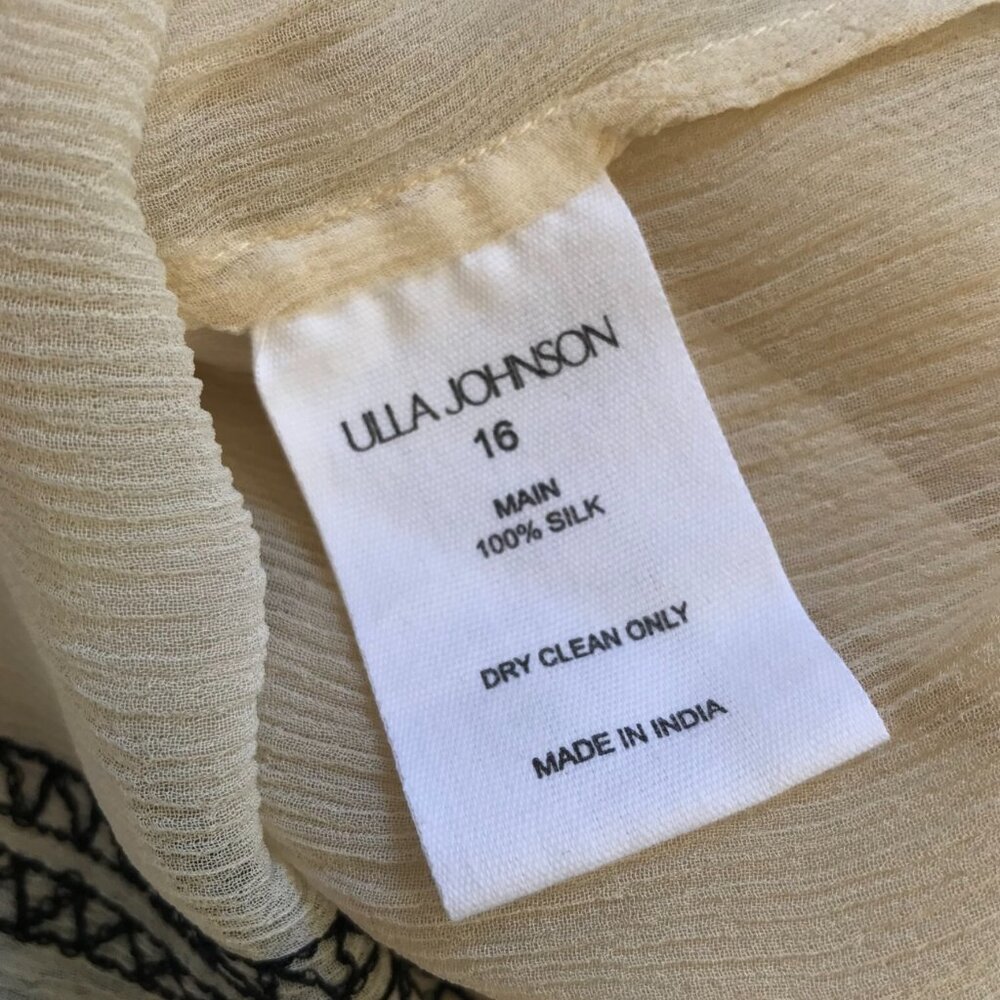 Ulla Johnson Cream and Black Peasant Blouse - Picture 7 of 13